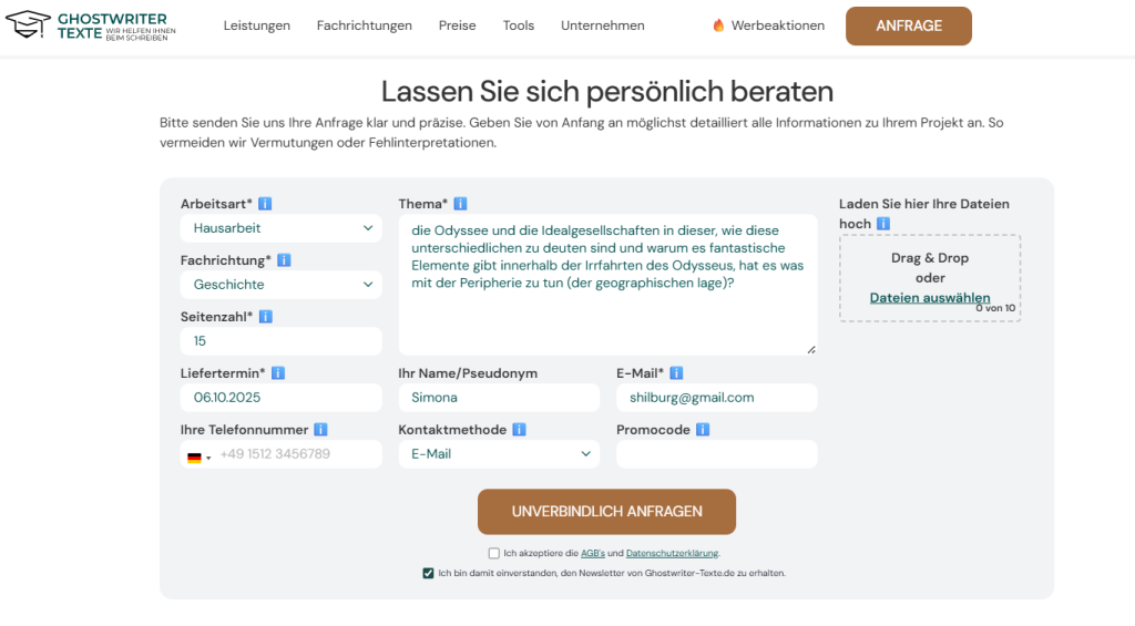 ghostwriter-texte.de Preise