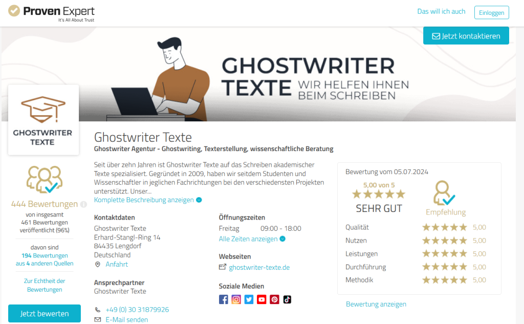ghostwriter-texte.de Erfahrungen